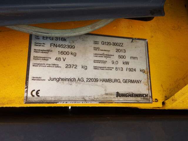 Carrello elevatore JUNGHEINRICH EFG 316k DUPLEX Batterie 05/2017 4. Ventilsteurung - Photo 12