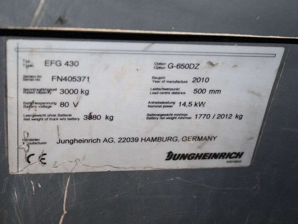 Carrello elevatore JUNGHEINRICH EFG 430 G-650DZ - Photo 5