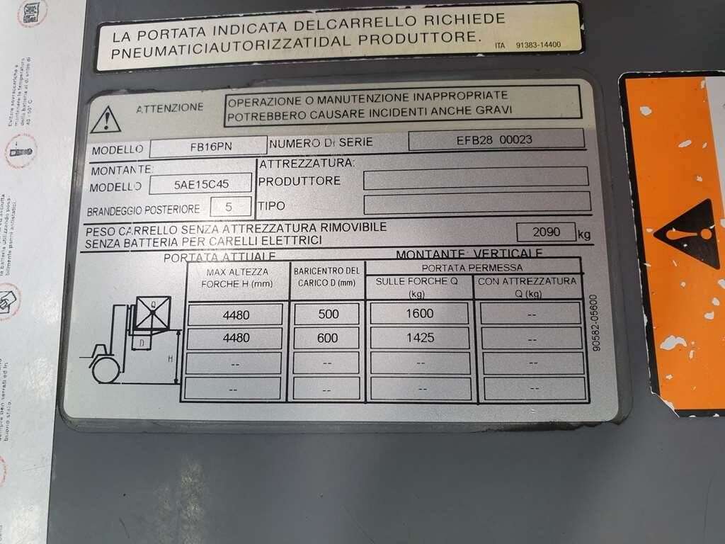 Carrello elevatore MITSUBISHI FB16PN - Photo 15